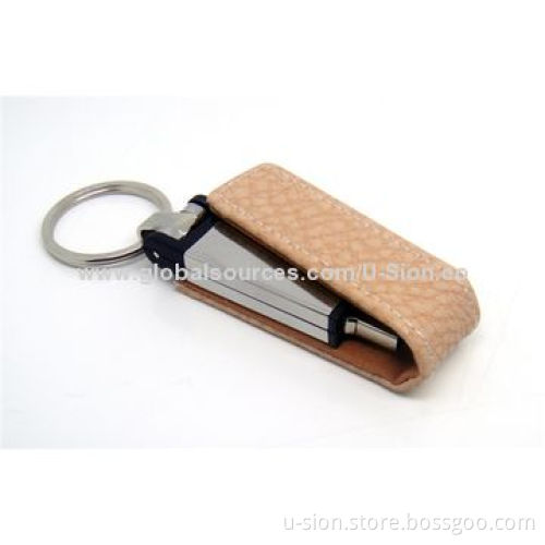 OEM and Free Stamp Logo Leather 1-64GB USB Flash Drive for Promotional Gifts, Password Protection